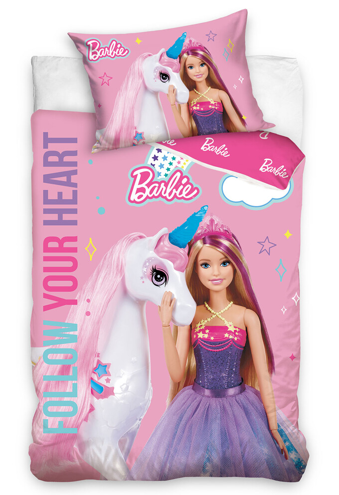 Povlečení do postýlky Barbie a Duhový Jednorožec