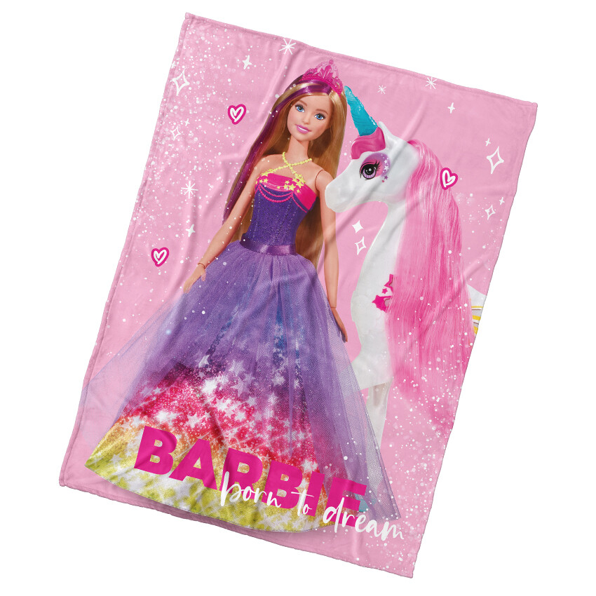 Dětská deka Barbie a Kouzelný Jednorožec 130x170 cm