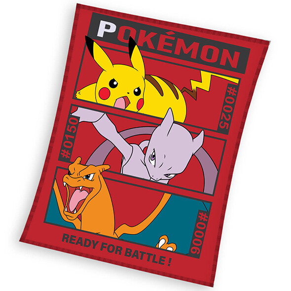 Dětská deka Pokémon Pikachu MewToo a Charizard 110x140 cm