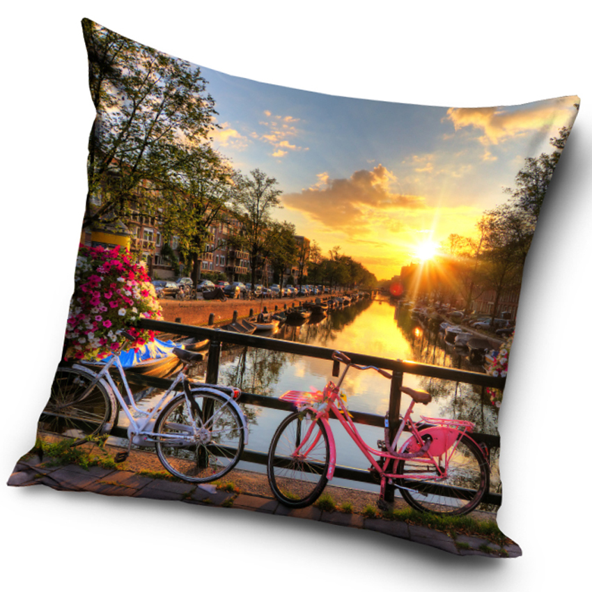 Dekorační polštářek Západ slunce v Amsterdamu