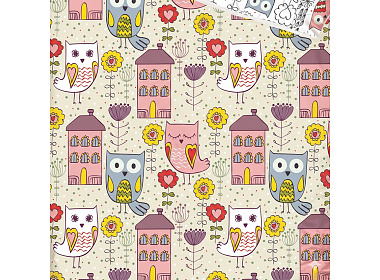  Bavlněné povlečení do postýlky Sovy ve Městě