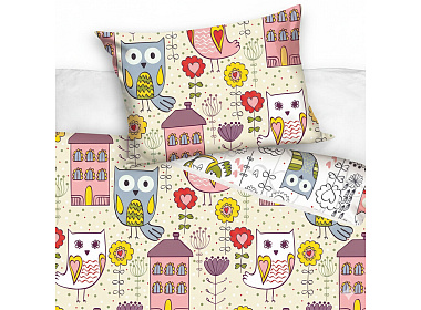  Bavlněné povlečení do postýlky Sovy ve Městě