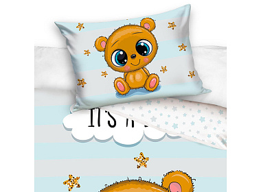 Bavlněné povlečení do postýlky Medvídek Ríša