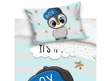 Bavlněné povlečení do postýlky Tučňák Malý Mambo