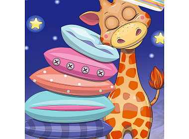 Bavlněné povlečení do postýlky Žirafa Snílek