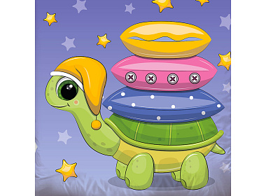 Bavlněné povlečení do postýlky Roztomilá Želva