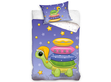 Bavlněné povlečení do postýlky Roztomilá Želva
