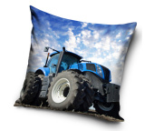 Dekorační polštářek Traktor Modrý