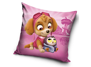 Velurový polštář Tlapková Patrola Skye a Huhu