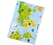 Dětská deka Mapa Zvířat 150x200 cm