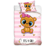 Bavlněné povlečení do postýlky Medvídek Máša
