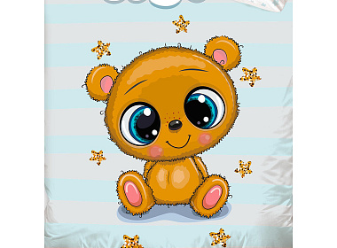 Bavlněné povlečení do postýlky Medvídek Ríša