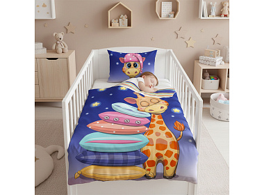 Bavlněné povlečení do postýlky Žirafa Snílek