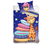 Bavlněné povlečení do postýlky Žirafa Snílek