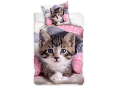Bavlněné povlečení Koťátko s Klubíčky