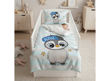 Bavlněné povlečení do postýlky Tučňák Malý Mambo