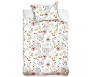 Bavlněné povlečení do postýlky Sloni a Žirafy