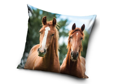 Dekorační polštářek Koně Hnědáci