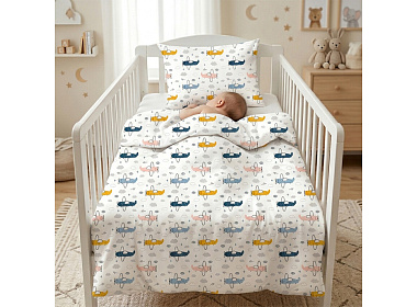 Bavlněné povlečení do postýlky Letadla