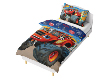 Dětské povlečení Plamínek a Čtyřkoláci Připraven na závod