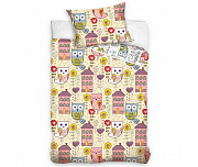  Bavlněné povlečení do postýlky Sovy ve Městě