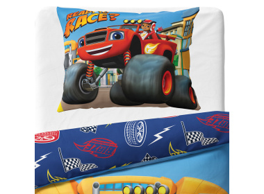 Dětské povlečení Plamínek a Čtyřkoláci Připraven na závod