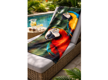 Plážová osuška Barevní Papoušci Ara 70x140 cm