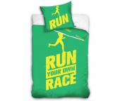 Perkálové povlečení Run Race Zelené