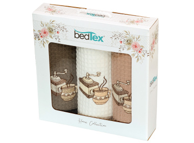 Dárková sada vaflových utěrek 3 ks Kávomlýnek