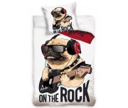 Bavlněné povlečení Pes Mops Rock Star
