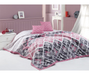 ll. jakost Přehoz na postel Riviéra Růžový 220x240 + 2x 40x40 cm