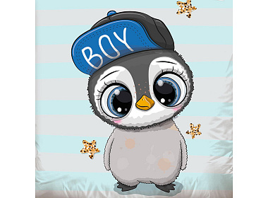 Bavlněné povlečení do postýlky Tučňák Malý Mambo