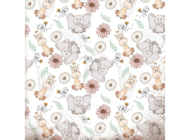 Bavlněné povlečení do postýlky Sloni a Žirafy